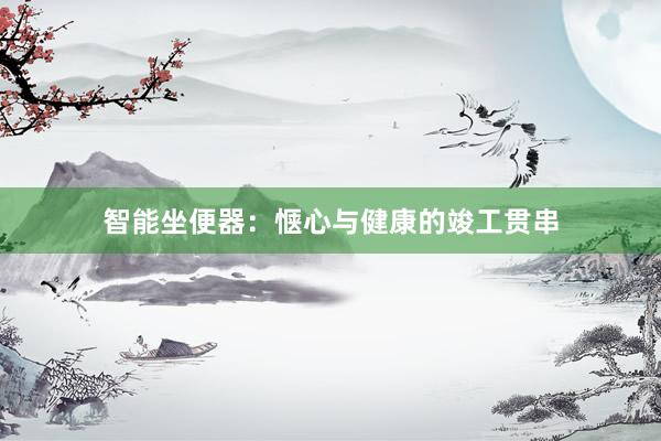 智能坐便器：惬心与健康的竣工贯串